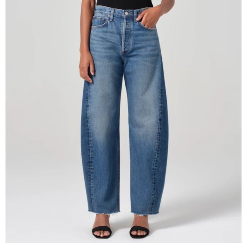 Agolde Luna high rise barrel pieced taper jeans